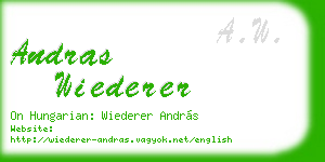 andras wiederer business card